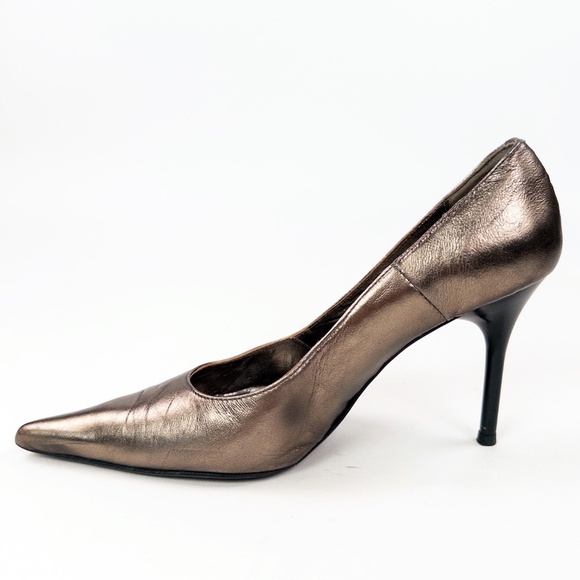 Barneys New York Audrey Metallic Bronze Pumps Heels - Picture 2 of 7